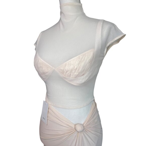 Deme by Gabriella Dove Set in Ivory Medium New Womens Maxi Gown Dress - Picture 6 of 17